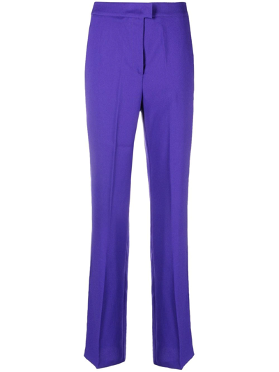 The Andamane Gladys Straight Polyester Pants In Blue
