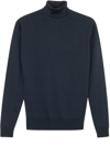 JOHN SMEDLEY BLUE MERINO WOOL TURTLENECK