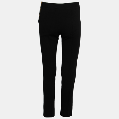 Pre-owned Boutique Moschino Black Crepe Slim Fit Trousers Xs