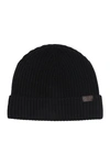 Hickey Freeman Cashmere Knit Cuffed Beanie In 001blk