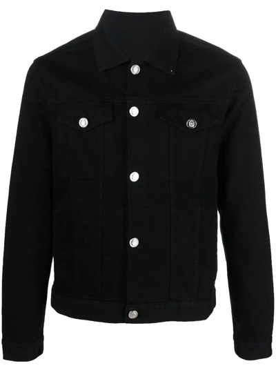 Billionaire Logo-patch Denim Jacket In Black