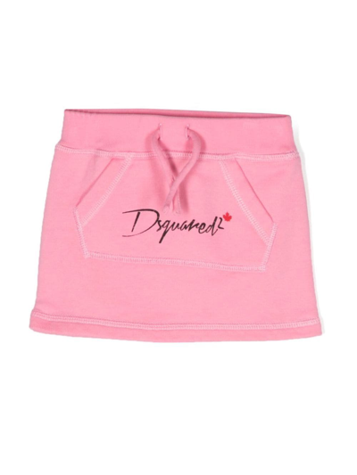 Dsquared2 Babies' Logo-print Jersey Mini Skirt In Pink