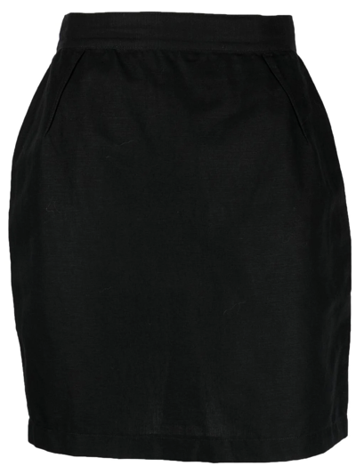 Pre-owned Mugler Short Pencil Skirt In Black