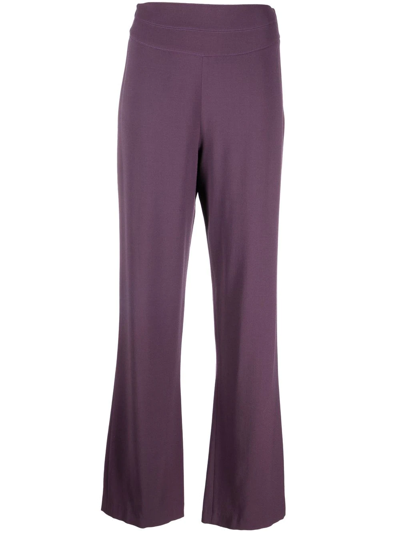 Pre-owned Mugler High-waisted Straight-legged Trousers In Purple