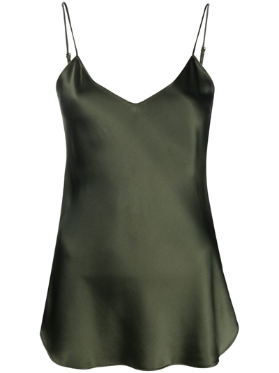 Nili Lotan Isabella Silk Cami Top In Green