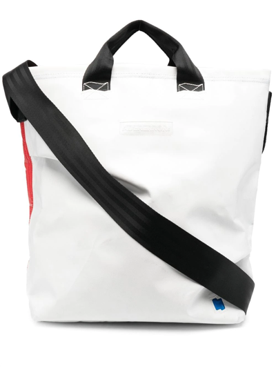Ader Error Colour-block Shoulder Bag In White