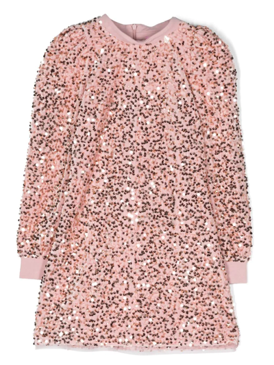 Miss Blumarine Kids' Sequin-design Shift-dress In Pink