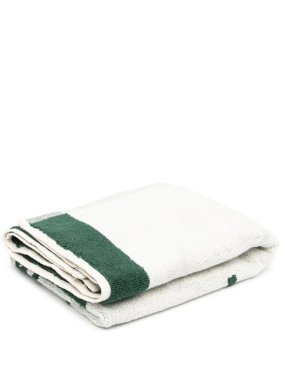 Palmes Logo Print Organic-cotton Towel In White