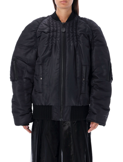 Junya Watanabe Padded Nylon Bomber In Black
