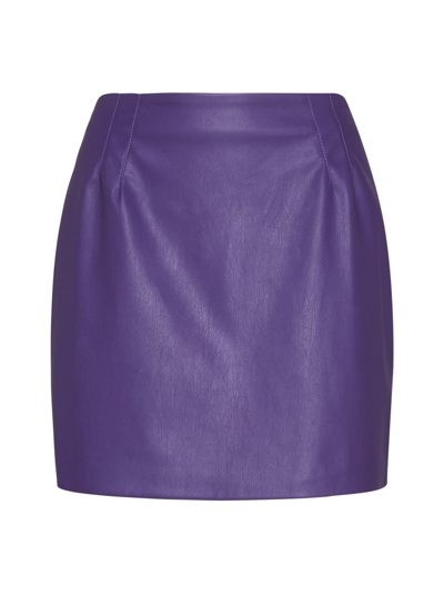 Blanca Vita Gloxinia Faux Leather Miniskirt In Viola