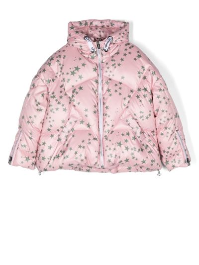 Khrisjoy Kids' Star-print Puffer Jacket In Pink