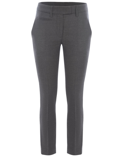 Dondup Trousers  Perfect In Virgin Wool In Grigio Antracite