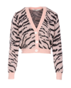 Alessandra Rich Zebra Pattern Knitted Cardigan In Pink