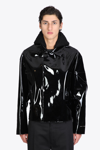 ALYX PVC SCOUT JACKET BLACK PATENT JACKET WITH SHEARLING HOOD - PVC SCOUT JACKET