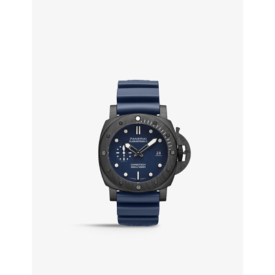 Panerai Pam01226 Submersible Carbon Fibre And Rubber Automatic Watch In Blue