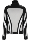 Balmain Colour-block Roll Neck Jumper In Grey