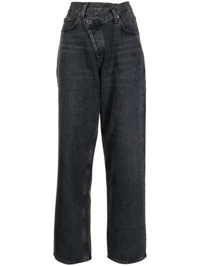 Agolde High-waist Straight-leg Jeans In Black