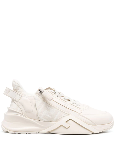 Fendi Logo-print Sneakers In Neutrals