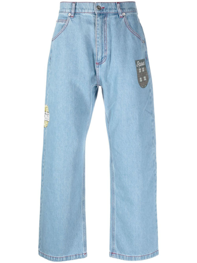 Paccbet Patch-detail Wide-leg Jeans In Blau