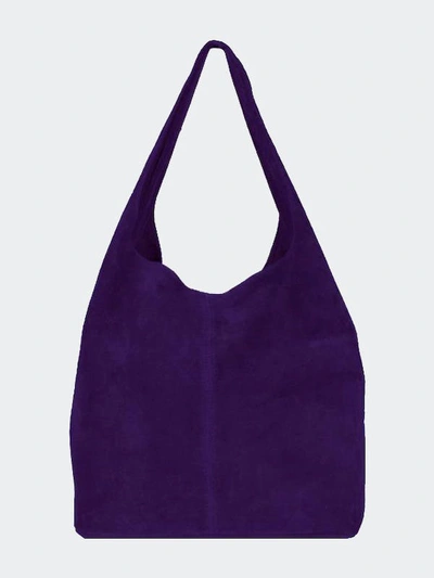 Sostter Purple Soft Suede Hobo Shoulder Bag