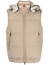 Kiton Padded Gilet Jacket In Nude