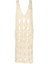 Rus Oversize Open-knit Dress In Nude