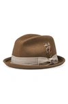 Brixton Gain Wool Fedora In Desert Palm/ Safari