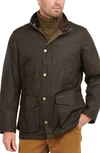 Barbour Hereford Waxed Cotton Jacket In Olive