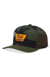 Brixton Linwood Snapback Baseball Cap In Camo/ Olive