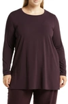 EILEEN FISHER CREWNECK LONG SLEEVE TUNIC TOP