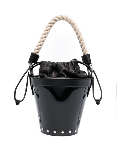 Maison Margiela Four-stitch Logo Bucket Bag In Black
