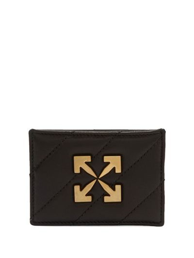 Off-white Arrows Leather Wallet In Black