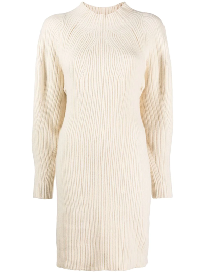 Aeron Brook Wool-cashmere Mini Dress In Cream