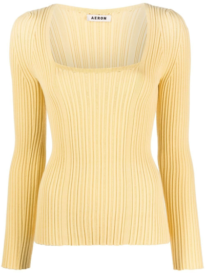 Aeron Finesse Square-neck Jumper In Yellow