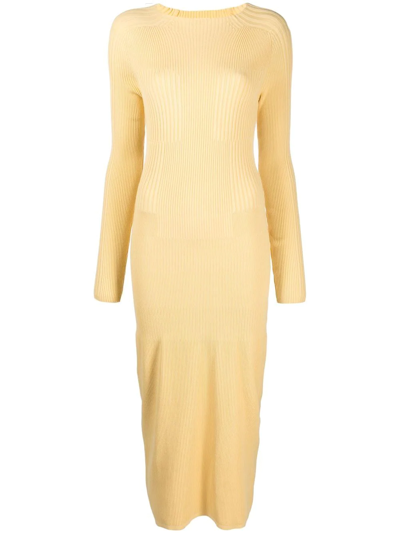Aeron Lara Cut-out Midi Dress In Yellow