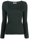 AERON FINESSE RIBBED-KNIT JUMPER