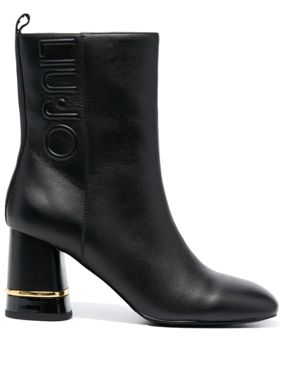 Liu •jo 80mm Leather Ankle-boots In Schwarz