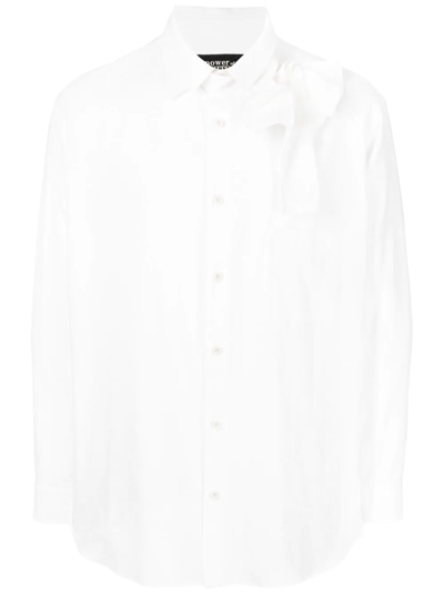 Yohji Yamamoto Pussy-bow Collar Detail Shirt In Weiss
