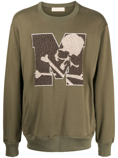 Mastermind Japan Skull-print Crew-neck Sweatshirt In Grün