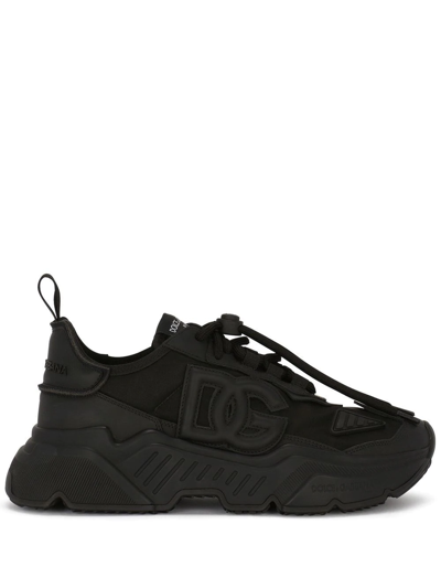 Dolce & Gabbana Daymaster Leather Trainer In Black