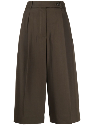 3.1 Phillip Lim / フィリップ リム Belted Pleated Cropped Trousers In Grün