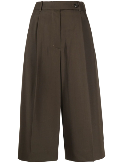 3.1 Phillip Lim Belted Pleated Cropped Trousers In Grün