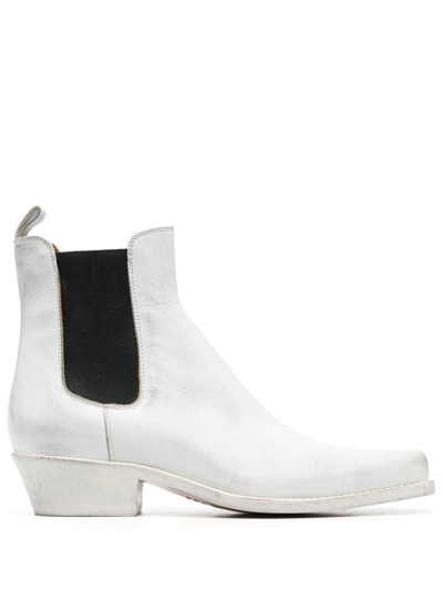 Buttero Dalton Ankle Boots In White