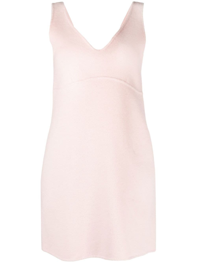 P.a.r.o.s.h Sleeveless Wool Minidress In Light Pink