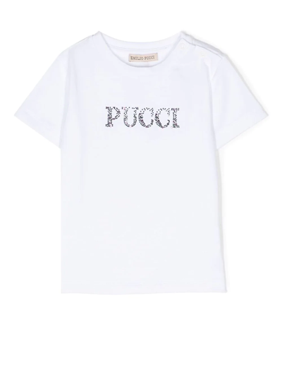 Pucci Junior Babies' Gem-logo Short-sleeved T-shirt In White