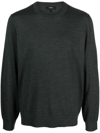 Theory Crew-neck Pullover Sweatshirt In Charcoal Multi