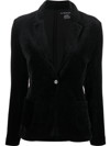 Majestic Single-breasted Velvet Blazer In Schwarz