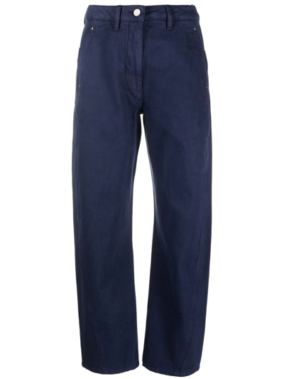 Lemaire Navy Twisted Jeans In Blue