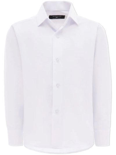 Moustache Kids' Solid-color Dress Shirt In Weiss