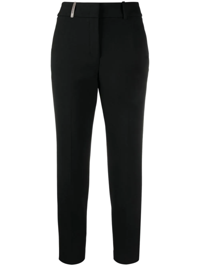 Peserico Cropped Straight-leg Trousers In Blue